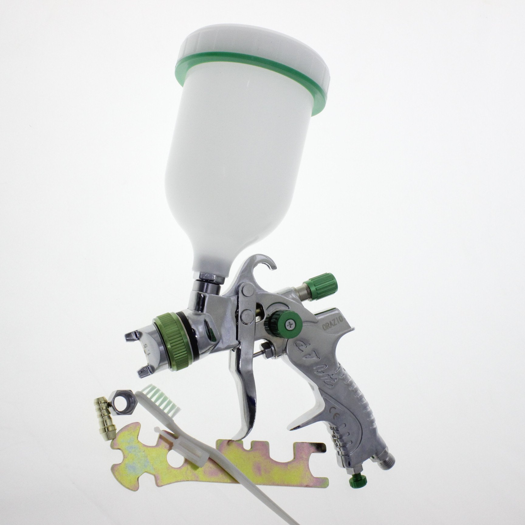 ORAZIO Pistola Pulverizadora Pintura HVLP Profesional 600CC 1,5mm Boquilla de Cobre Gravedad de Aluminio Compresor de Aire Herramienta para Auto Muebles Recubrimiento Rociado 221452