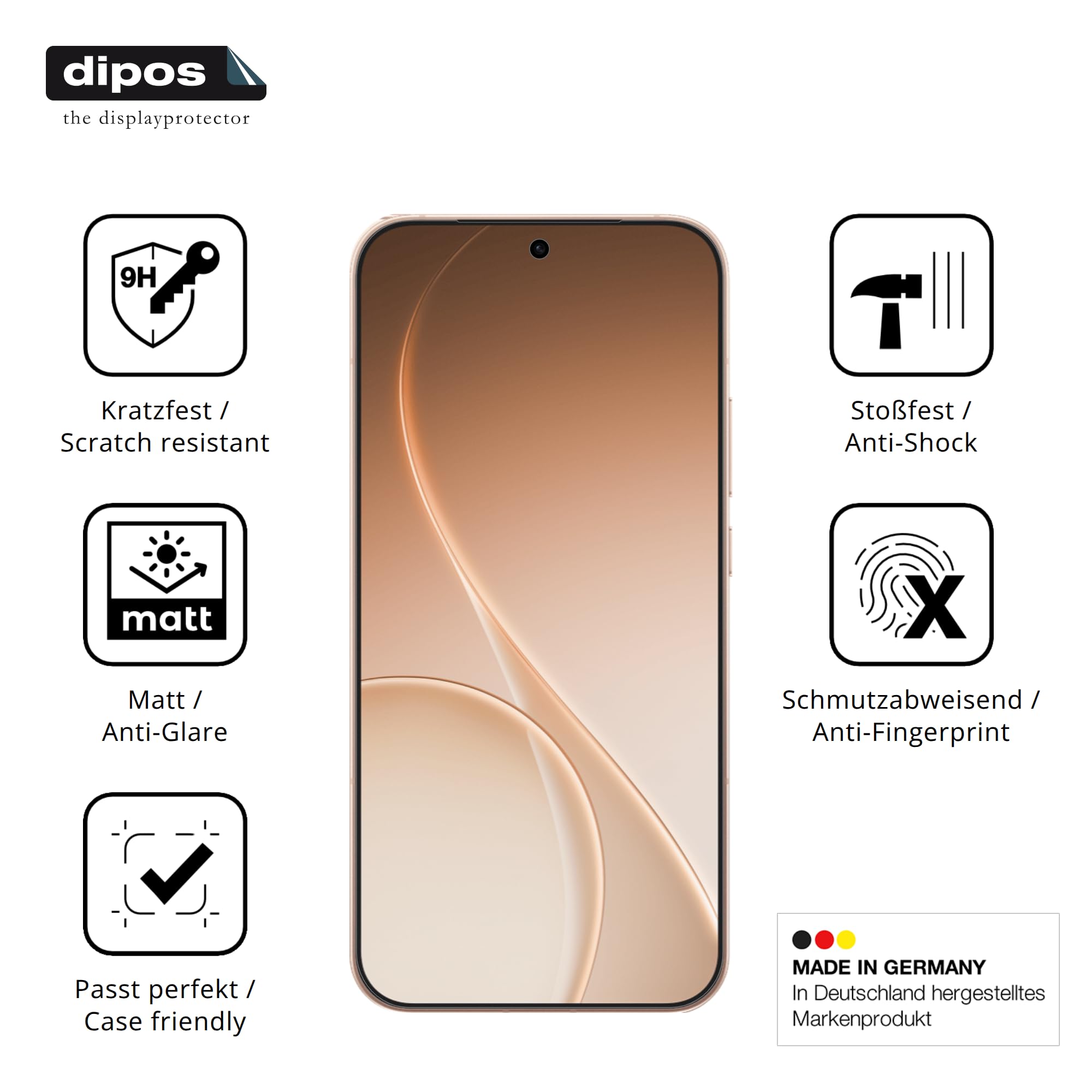 dipos Protector de Pantalla Antiespía para Digma Pro Prime 18 11 Zoll | Película protectora mate, filtro de privacidad 4 vías, ajuste perfecto, antiarañazos, sin burbujas, autoadhesivo
