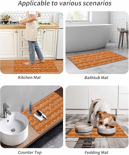 Miniatura 9 de Tapete de baño de calabazas de Acción de Gracias para bañera, antideslizante, de secado rápido y absorbente, tierra de diatomeas, cocina, ducha,