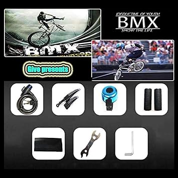ORDlBMX 20 Inch BMX Bicycle, Stunt Action BMX Bicycle, Adult Kids Beginner Level to Advanced Rider Street Bike, Professional Biketrial/Street BMX Bicycle, 25 x 9T