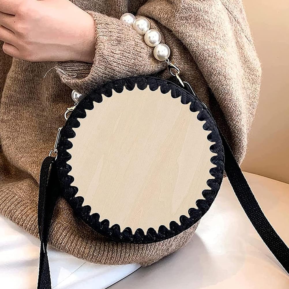 VICASKY 5pcs Wooden Crochet Bag Bottom Round Circle Crochet Basket Wood Base Blank Wooden Basket Bottoms Shaper for DIY Basket Weaving Crochet Supplies