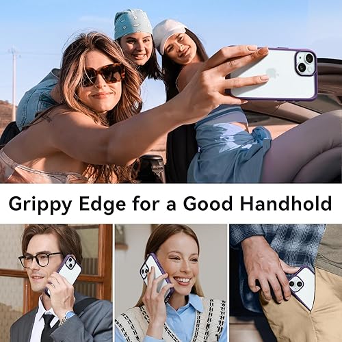 Miniatura 6 de Mkeke Funda para iPhone 15, No amarillenta Protección contra caídas de grado militar Fundas transparentes para Apple iPhone 15 con parachoques a