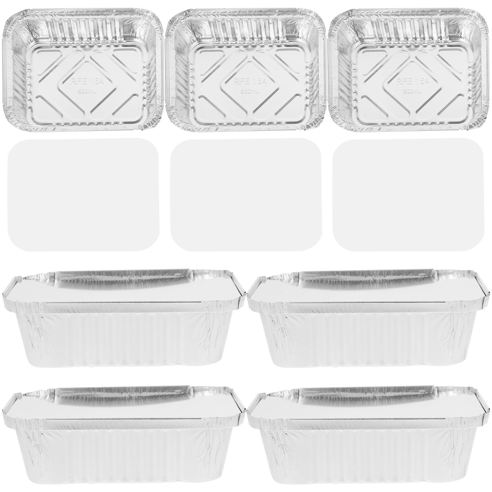 Recipientes de aluminio con tapa de 600ml para transportar comida