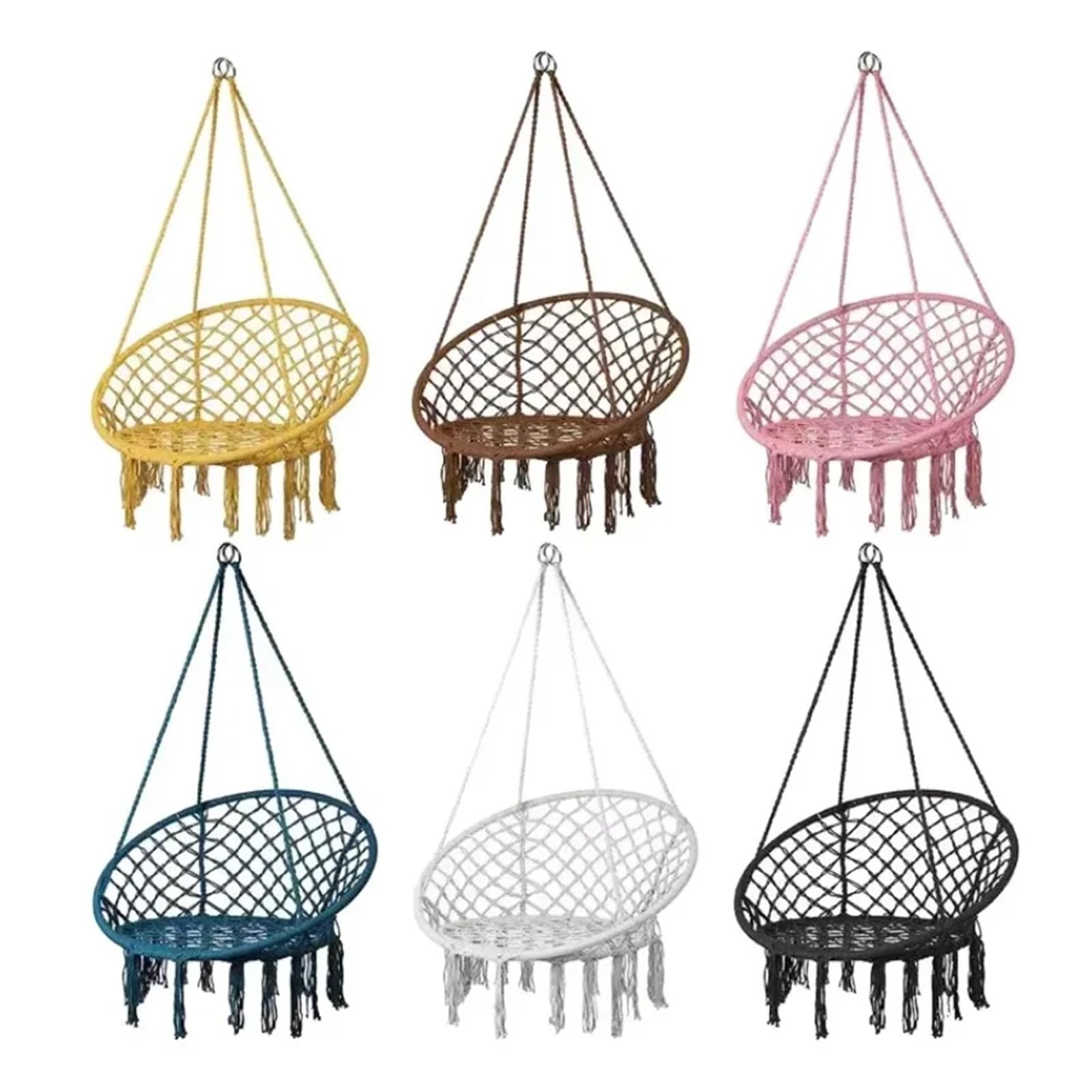 Fauteuil suspendu macramé 100% coton confortable pour enfants et adultes
