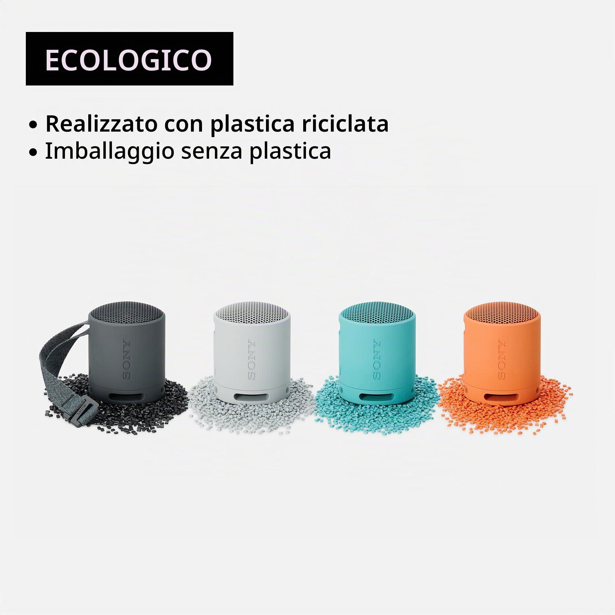 Sony SRS-XB100 - Altoparlante wireless Bluetooth, portatile, leggero, compatto, per esterni, viaggi, resistente IP67, impermeabile e antipolvere, batteria 16 HR, cinturino, chiamate in vivavoce, nuovo
