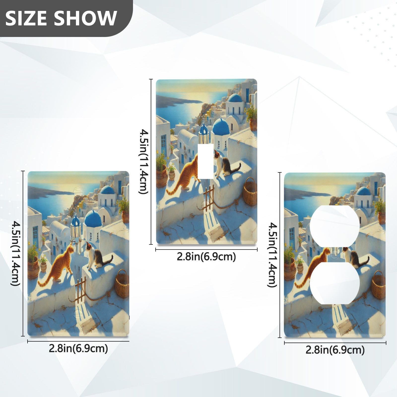 Cats Blue Light Switch Cover Decorative Receptacle Outlet Wall Plate Guard Plastic Wall Outlet Cover for Farmhouse Home Decor Livingroom (Unused Outlet Cover)