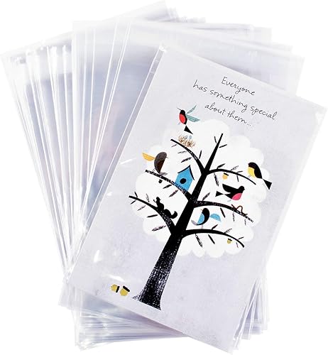 Handy Basics Bolsas de celofán transparentes resellables para violonchelo, paquete de 100 unidades para cumpleaños de 4 3/8 pulgadas x 5 3/4