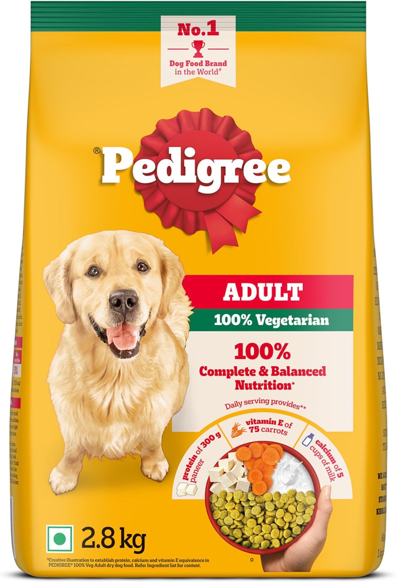 Pedigree Adult Dry Dog Food, 100% Vegetarian, 2.8 kg, Complete Nutrition