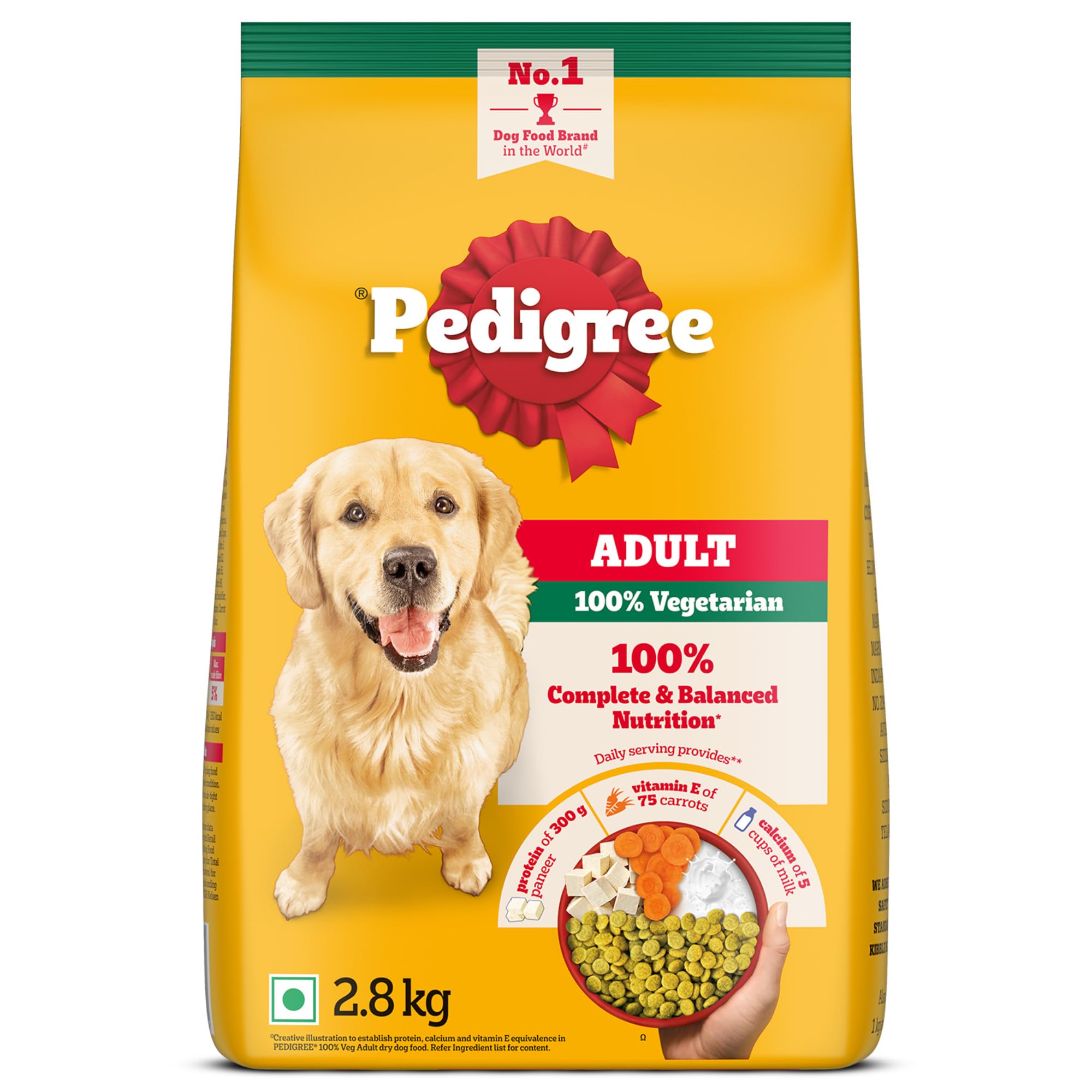 Pedigree Adult Dry Dog Food, 2.8 kg, Vegetarian - Image 1