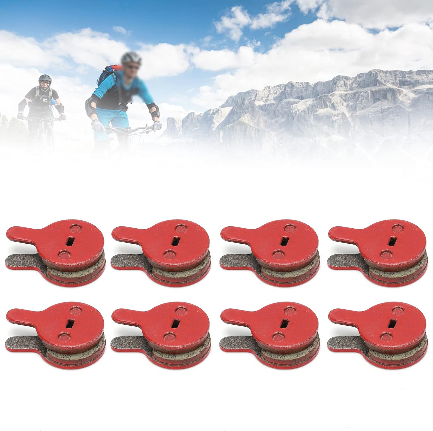 NALACAL 8 Pairs Bike Brake Pads, Metal Bicycle Disc Brake Pads, BB5 M446 Electric Bike Disc Brake Pad, Resin Semi-Metal Mountain Bike Oil Disc Brake Pad for Outdoor Cycling Mechanical Disc Brake Set