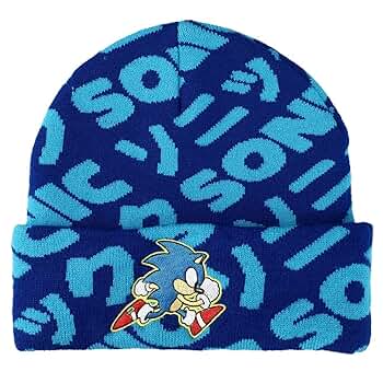 Bioworld Sonic Flat Embroidery Blue AOP Jacquard Acrylic