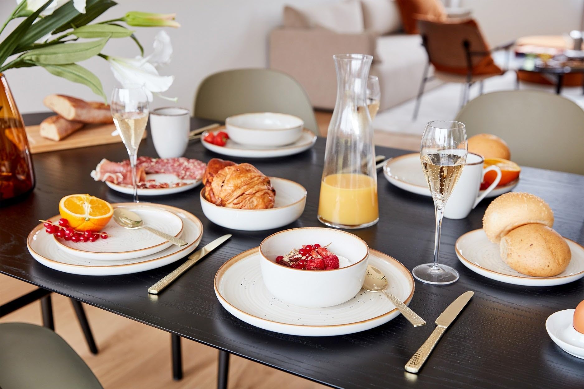 Cosy & Trendy Assiette creuse BALTIC Vanilla-Grès-D18,5XH5CM-Lot de 6, Vanillia