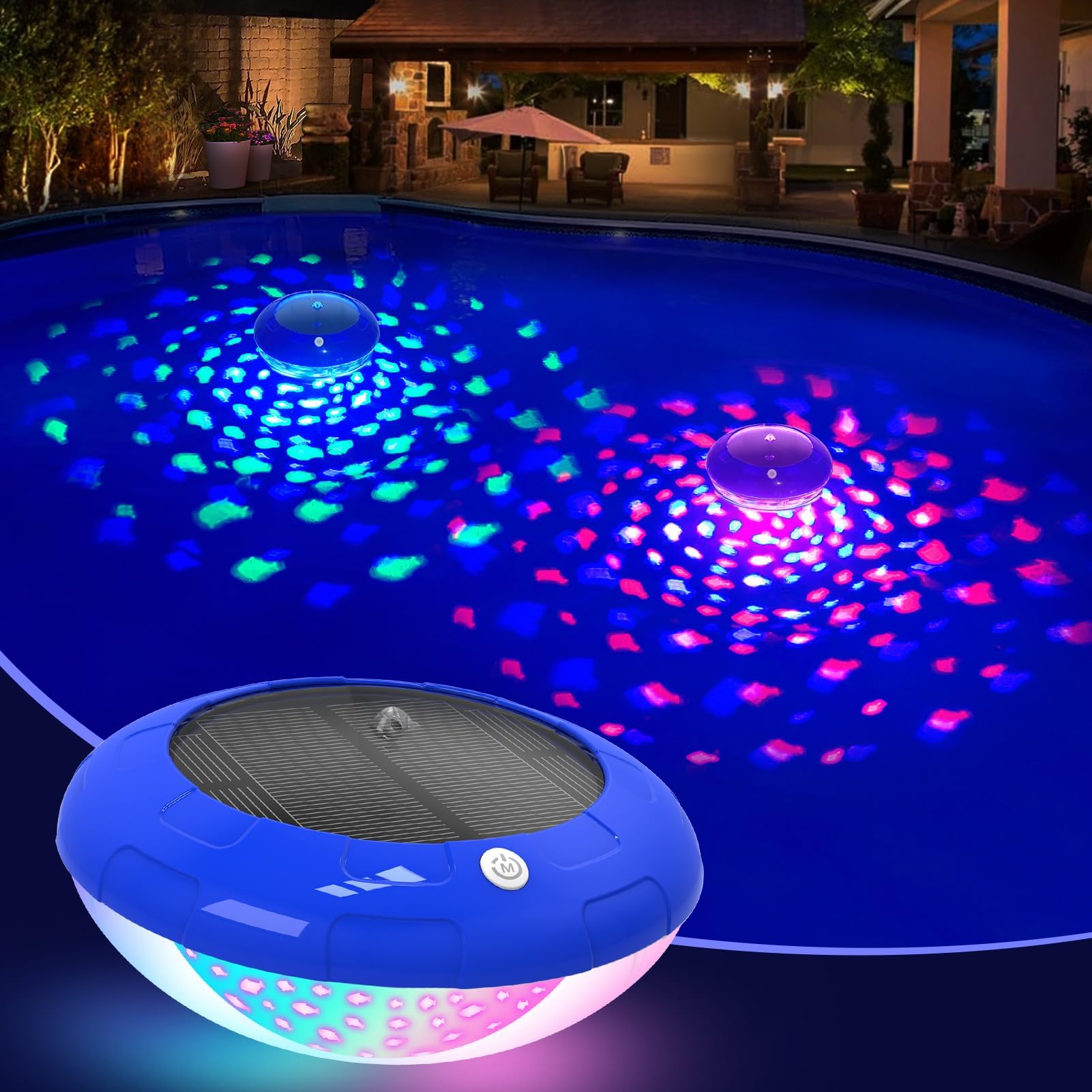 Floating Fish Light Show - 6.5 Inch Dynamic Color Changing Solar Pool Light, IP68 Waterproof & Fixable, Auto Glow in the Dark - 1PCS