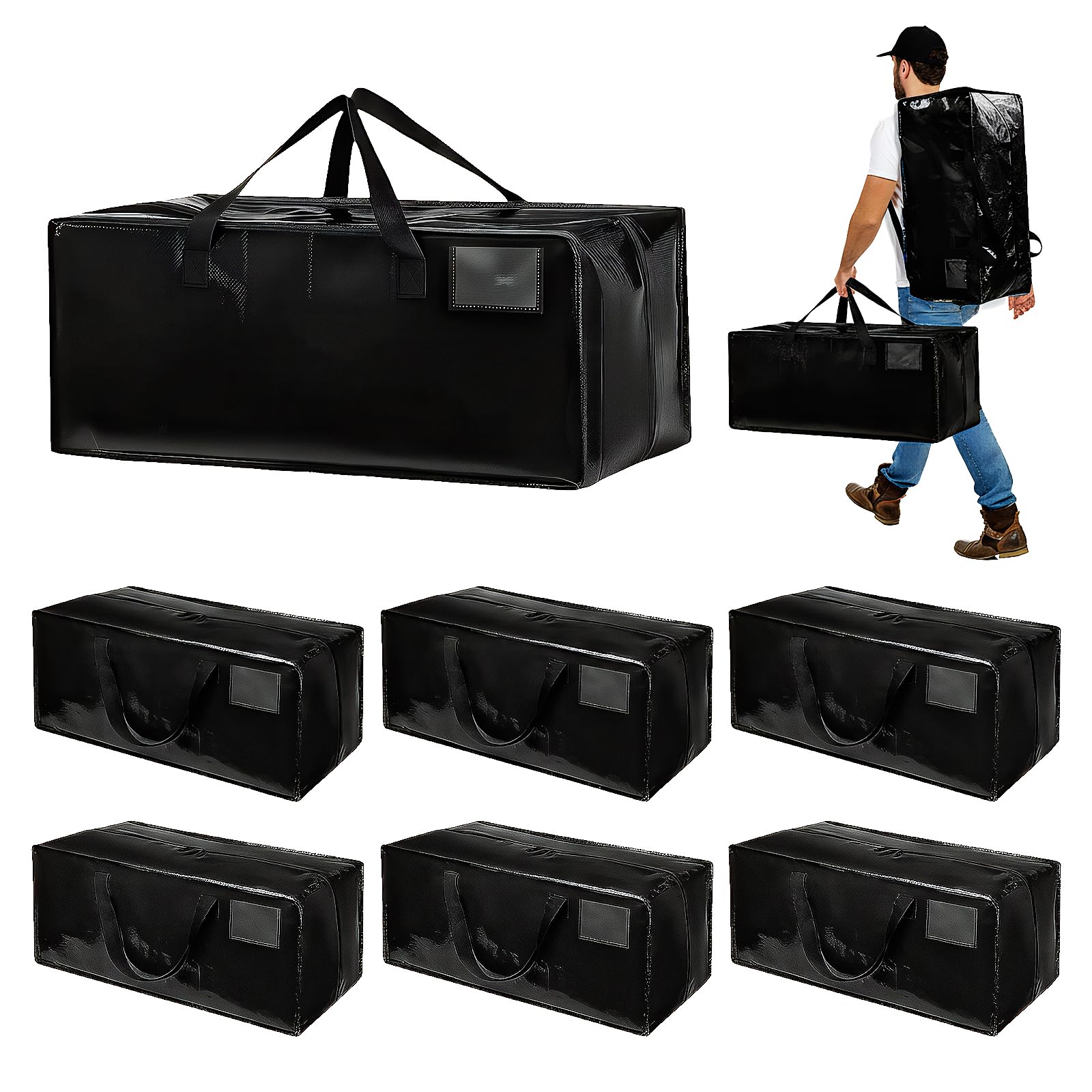 Sac rangement vêtements et linge de lit pliable étanche noir de 90L