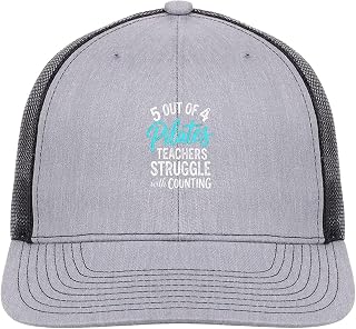 Five 4 Pilates Teachers Funny Workout Joke Cool Hats for Men's Fashionable Lids Trucker Caps