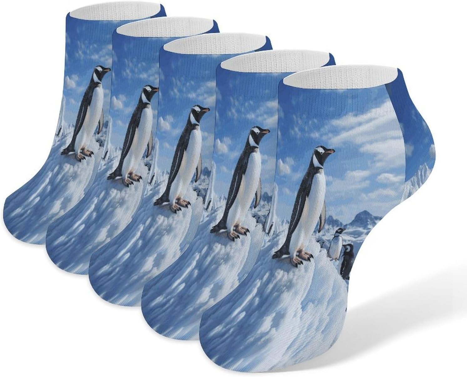 Snow Mountain Penguin Ankle Socks for Men Women 5 Pairs | Comfortable Casual Low Cut Socks, Lightweight No Show Breathable Athletic Socks, Soft Mini Crew Socks for All Seasons