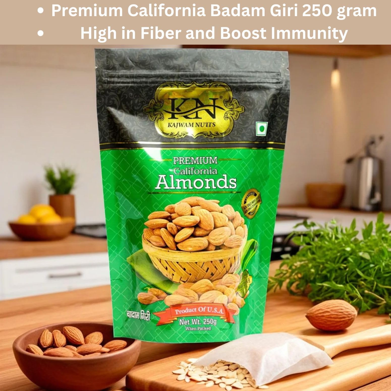 Kajwam Nutts Premium California Badam Giri, Independent Almond 250 gram | High in Fiber & Boost Immunity I Gluten Free 2