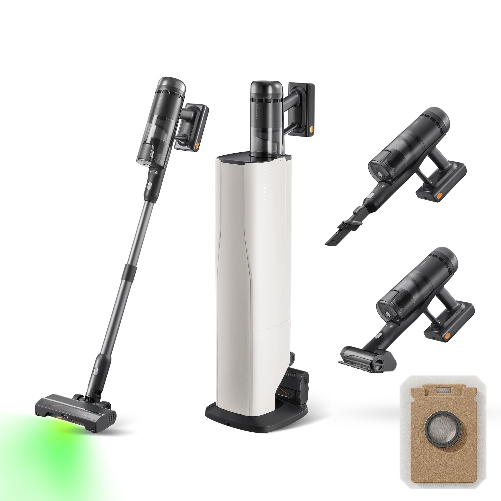 roborock H60 Hub Ultra Aspirapolvere Senza Fili con Base Auto-Svuotante, 210 AW, 90 min Autonomia, Spazzola Anti-Groviglio, LED 140°, Accessori Multisuperficie