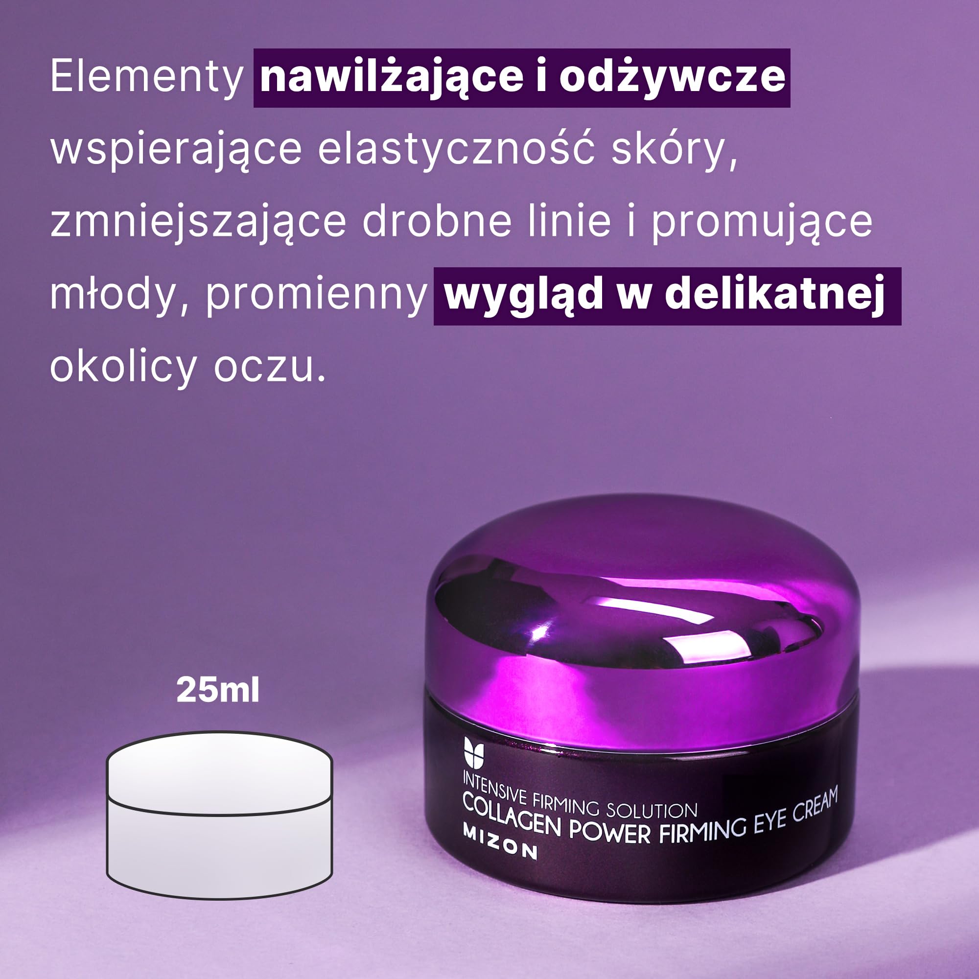[Mizon] Kolagenowy Power Firming Krem Pod Oczy (25ml) Kolagen Morski, Przeciwzmarszczkowy, Wzmacniacz Elastyny, Nawilżający, Hialuronowym (Collagen Power Firming Eye Cream)