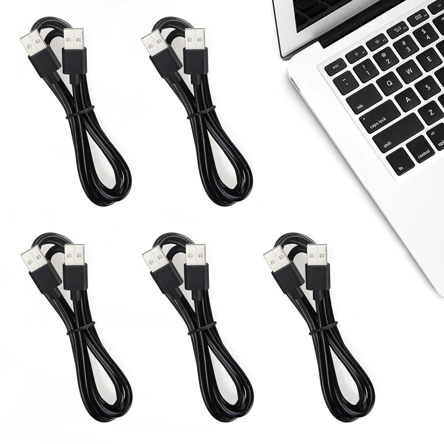 Smays 5-Pack USB A to USB A Cable, Double Male to Male Data Transfer Cord 3 ft 5 3 Feet image 6 of 6 B0DRS525LH