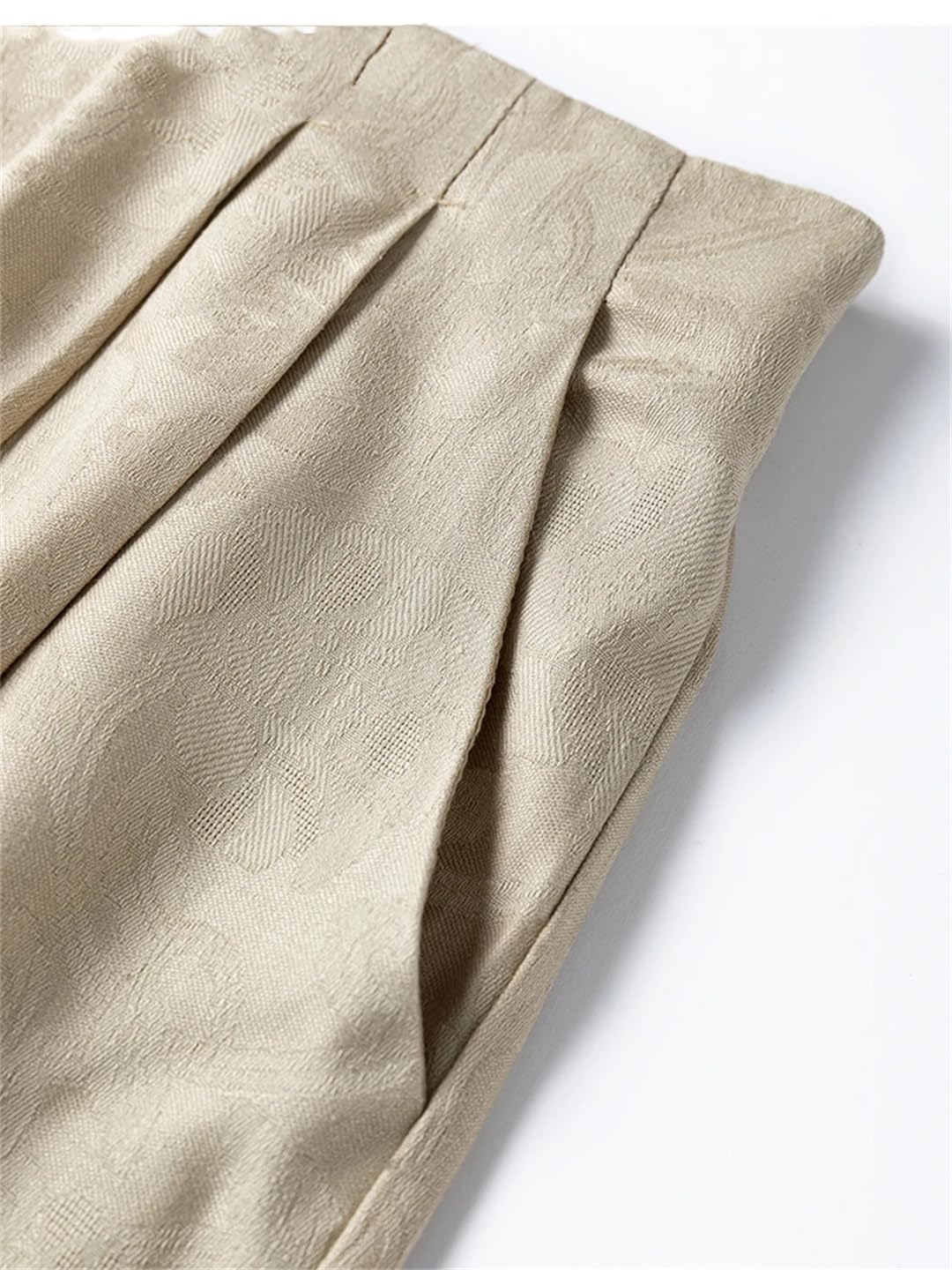 Fnfmrfmr Pantaloni larghi da donna in seta tinta unita a vita alta da ufficio casual