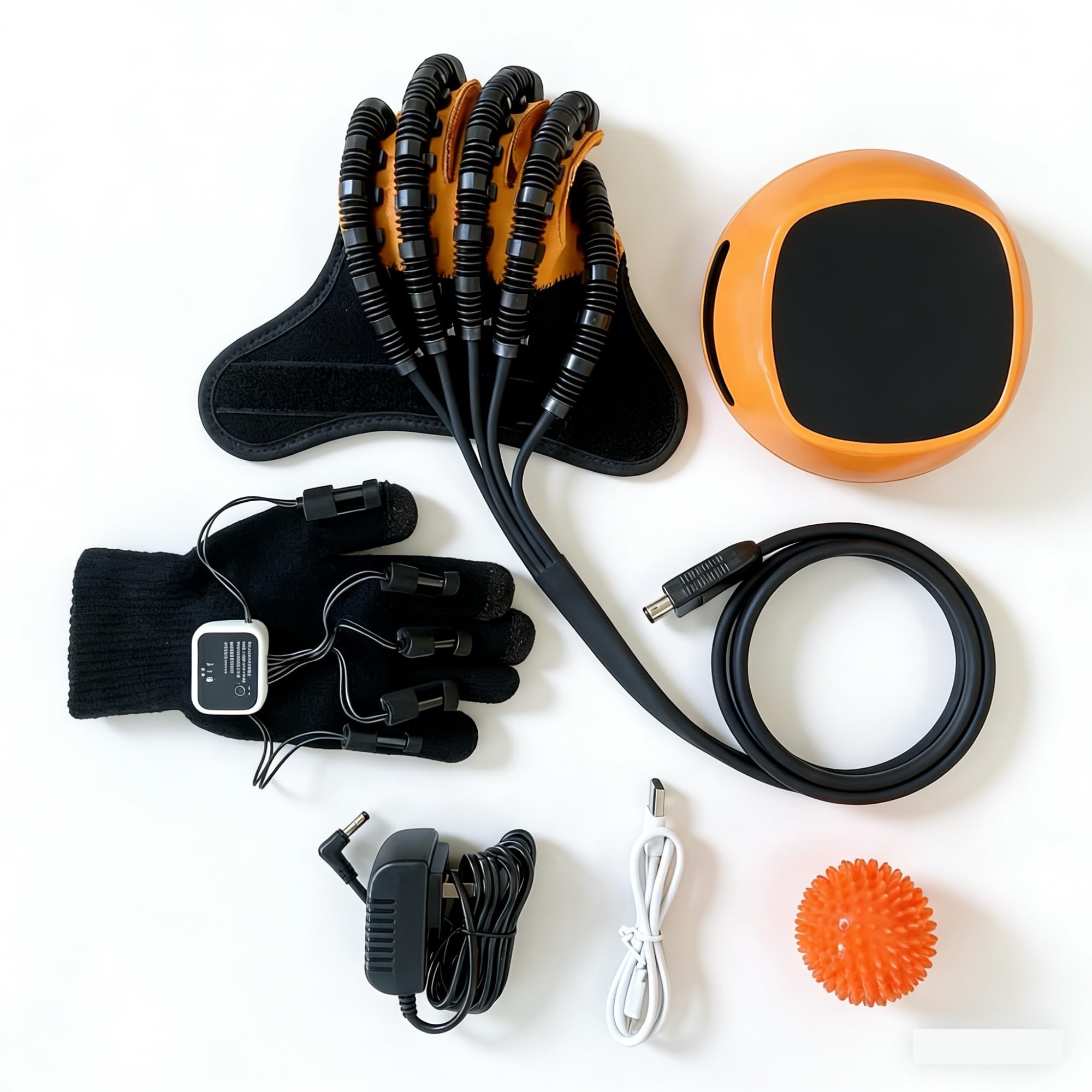 Guantes de Rehabilitación Robóticos para Ictus y Hemiplejía Ejercitador de Dedos y Mano Aparato de Fisioterapia en Casa Equipo Portátil para Recuperación de Movilidad y Entrenamiento(Izquierda,S)