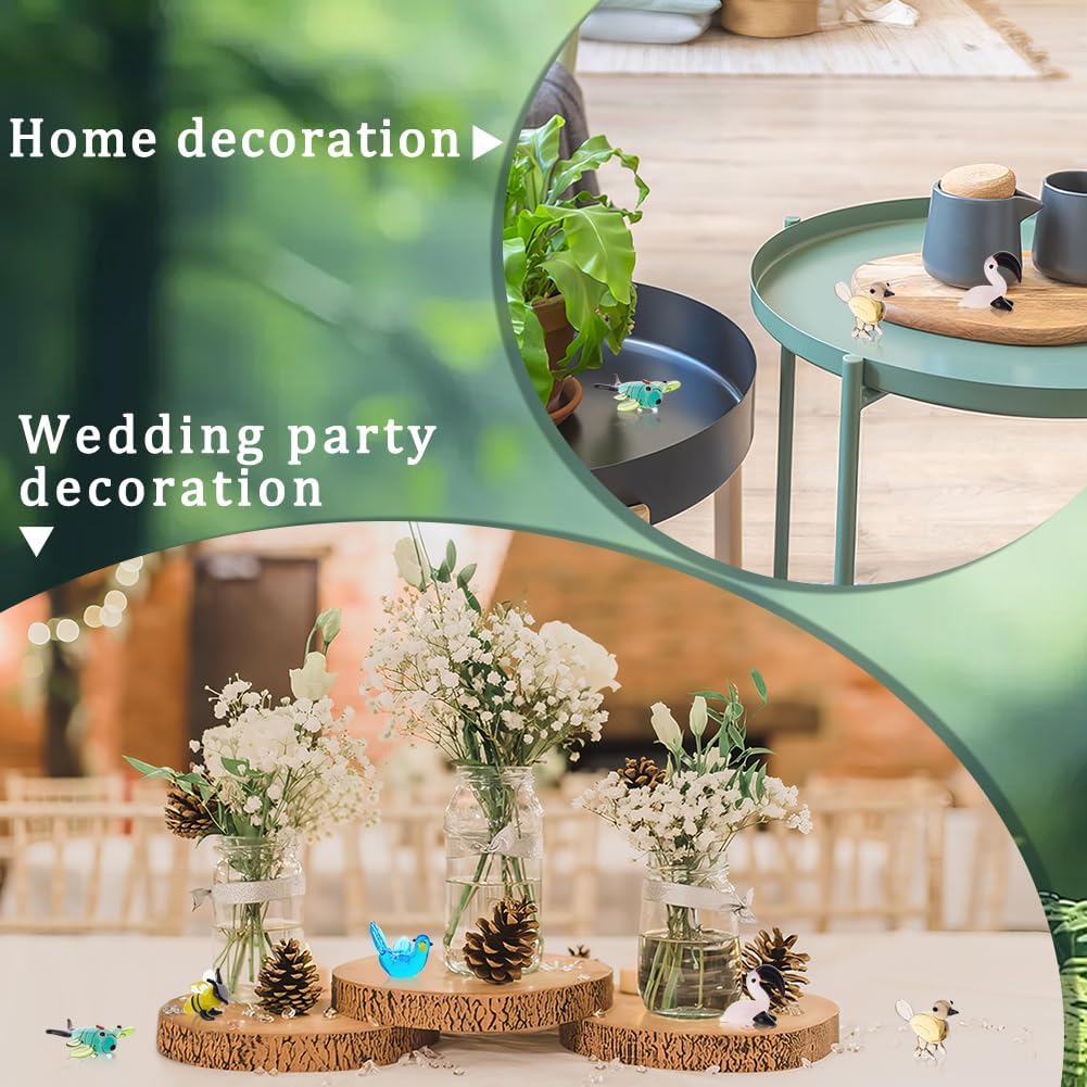 AHANDMAKER 6Pcs Mini Animals Figurines, 6 Styles Glass Animal Figurines for Table Home Decoration, Dragonfly Bird Bees Pigeon Flamingo Butterfly Glass Display Miniature for Anniversary Birthday Gift - Image 5