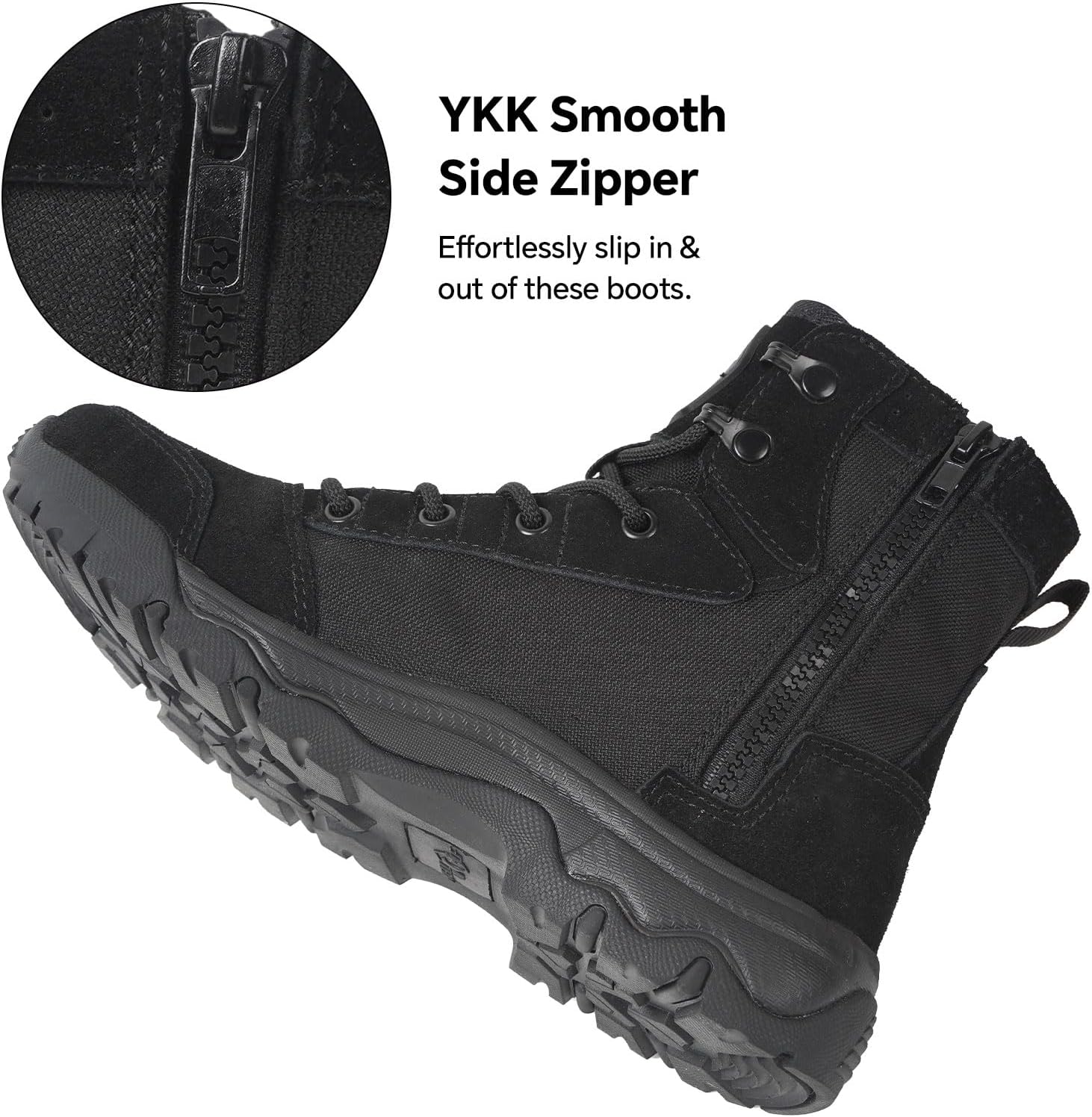 Women's 6 Inch Lightweight Tactical Combat Boots - Army Desert Boots - Image 2