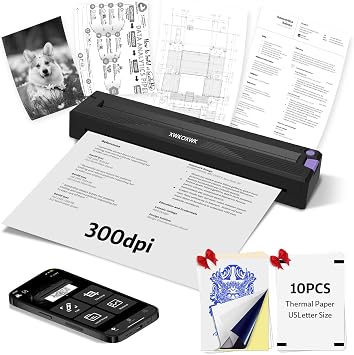 XWKOXWK Portable Wireless Printer T11