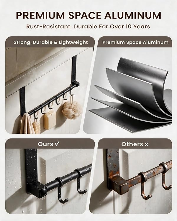 Heavy Duty Over The Door Hooks, Door Hooks Hanger Organizer for Hanging BL by Yeezyxling - Used condition - Image 3