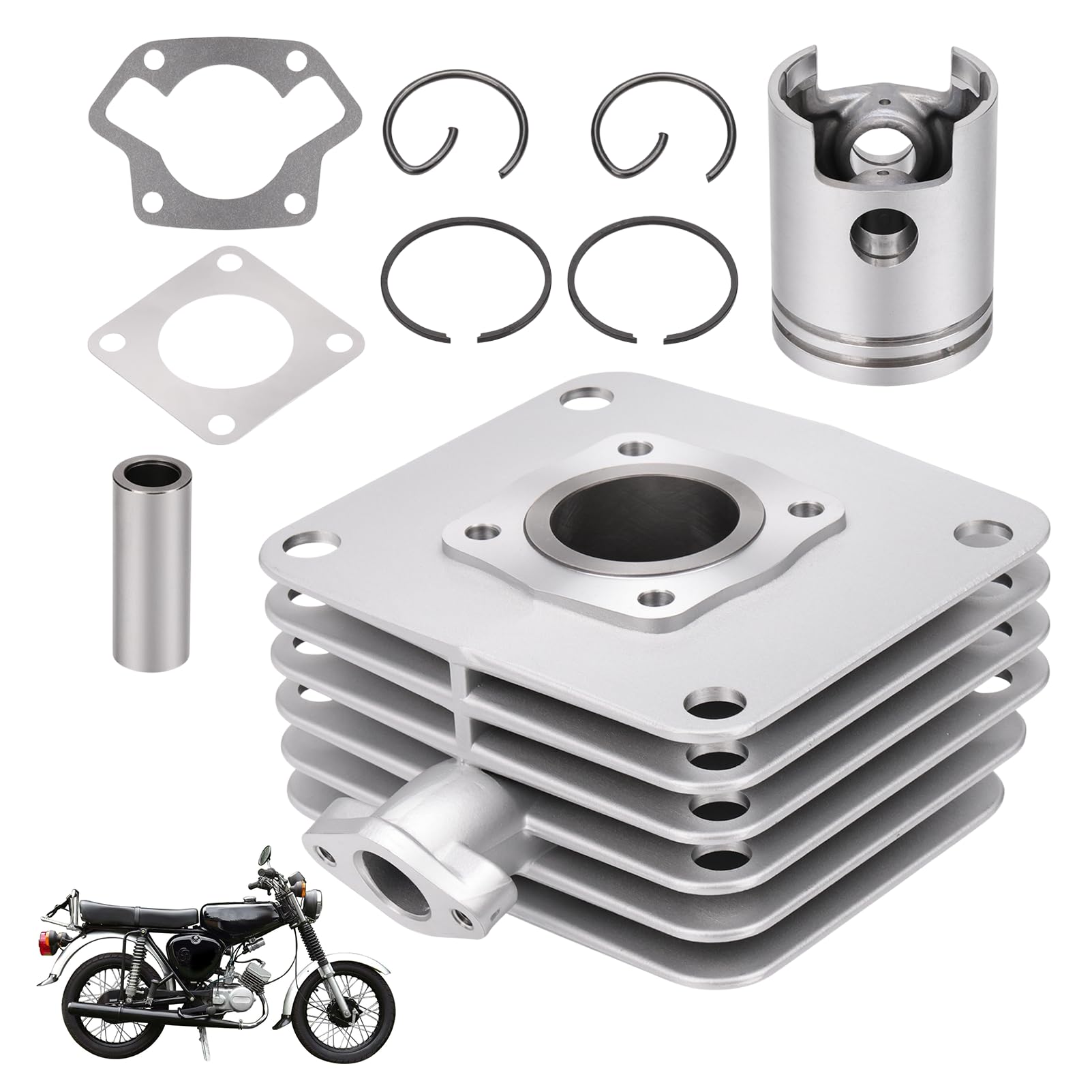 Motorzylinder-Reparatursatz, 60cc/41mm Zylinderkolbendichtungen, kompatibel mit Simson S51, SR50, KR51 und Schwalbe Zweitaktmotoren.