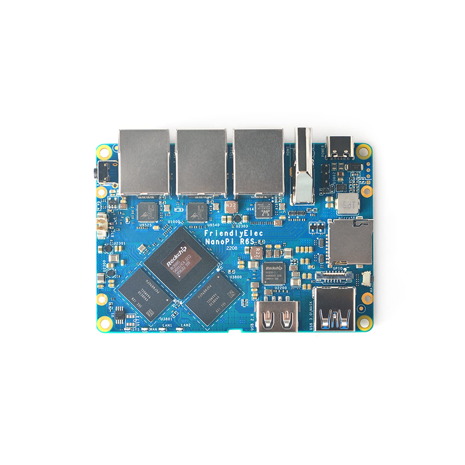 Youyeetoo NanoPi R6S Mini Router Con Custodia In Metallo - RK3588S, 6TOPS NPU, 3 Porte Ethernet (2.5G), 8GB RAM, 32GB EMMC, Supporto OpenWrt E Docker