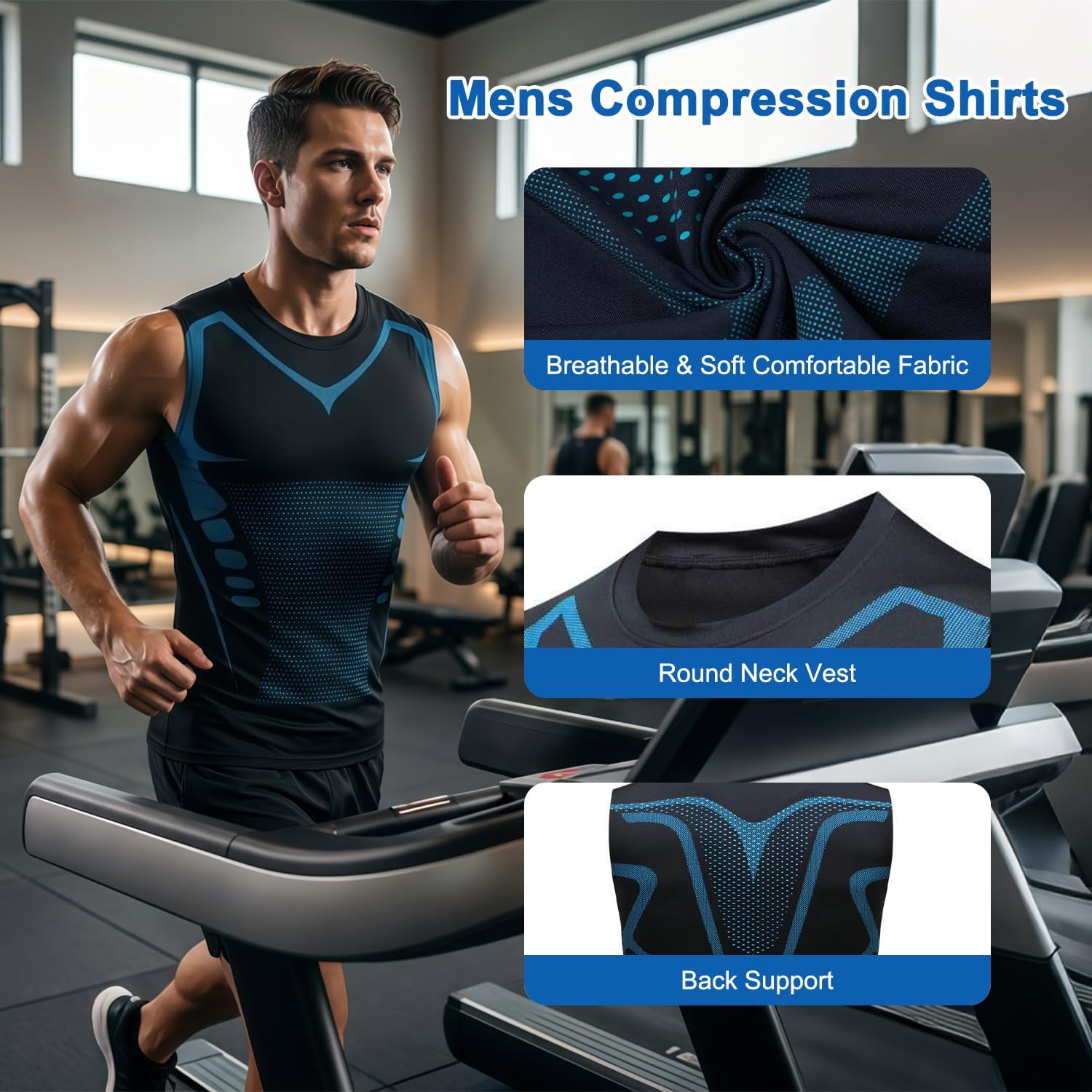 Mens Compression Shirt Slimming Body Shaper Vest