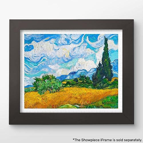 Miniatura 2 de Pintoo Rompecabezas de 500 piezas para adultos, Vincent Van Gogh, campo de trigo con cipreses, hermoso rompecabezas de plástico para decoración del