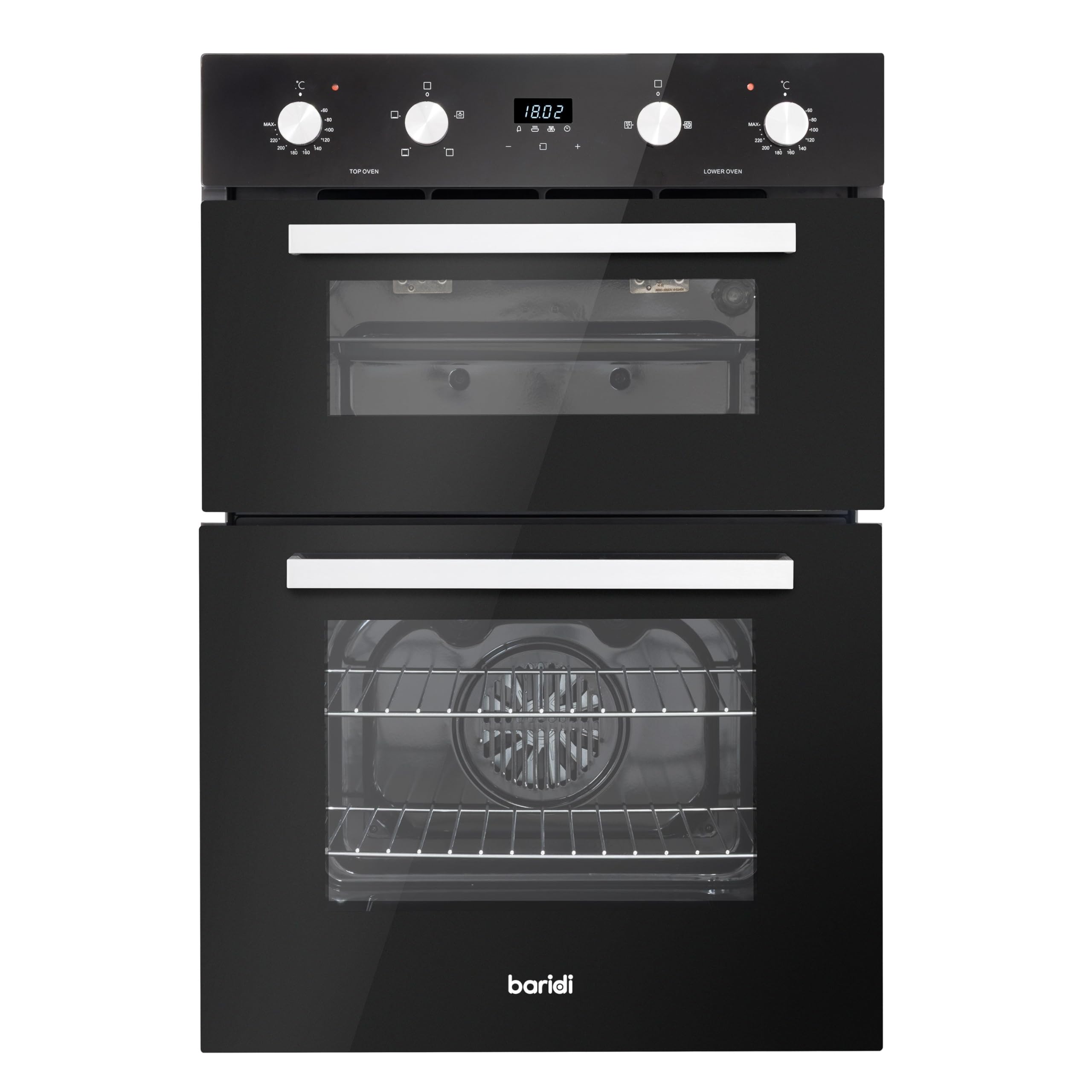 Baridi 72cm Built-Under Double Oven, 74L Capacity, Energy Rating A, 8 Shelf Positions, Black Glass – DH278 — view 7