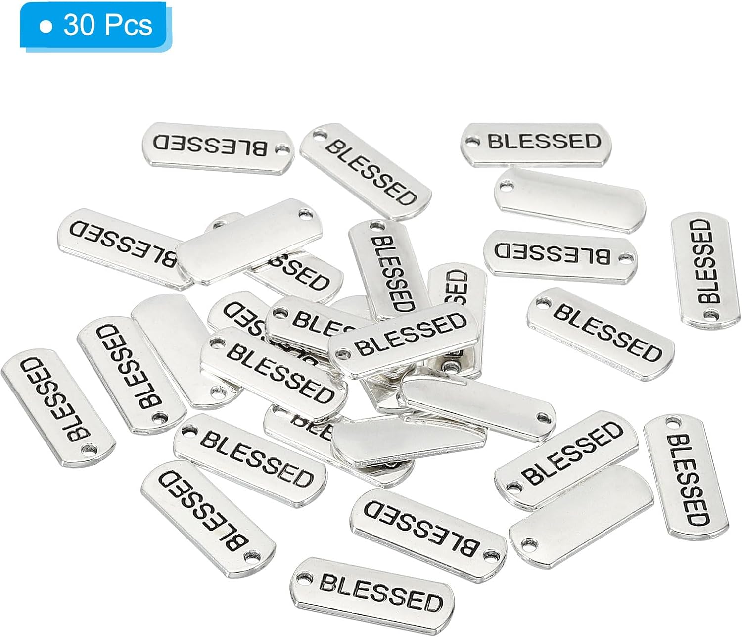 PATIKIL 30pcs Word Charm Mini Word Pendant Charm Bulk Engraved Metal Instrument Notes DIY for Jewelry Making Bracelets - Image 3