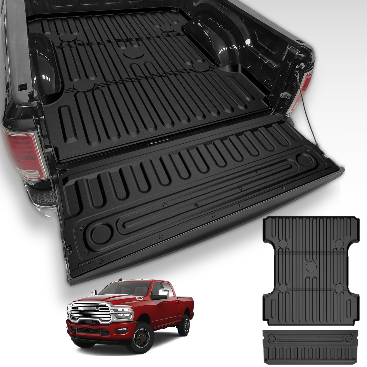 6.4FT Truck Bed Mat &amp; Tailgate Mat for RAM 2500/3500 2027 2026-2009 6FT4