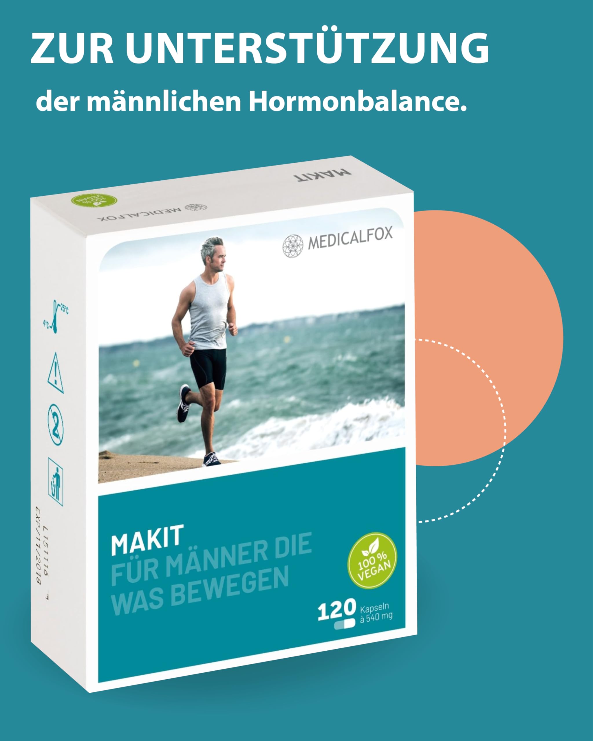 MAKIT Zink- und Maca Kapseln 120 Stk. Vegan - Nahrungsergänzung mit 5 mg Zink pro Kapsel und wertvollem Maca Extrakt 100 mg. Ohne künstliche Zusatzstoffe