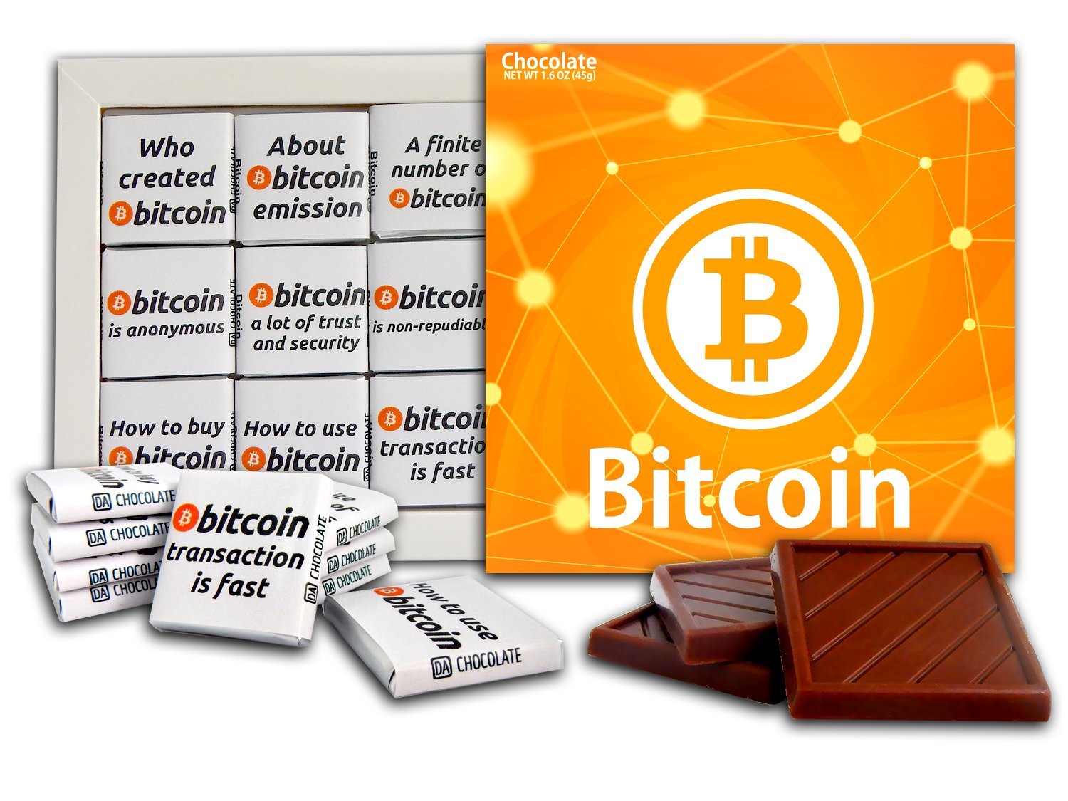 Bitcoin Chocolate Gift Set 5x5in 1 Box Orange Prime | Desertcart INDIA