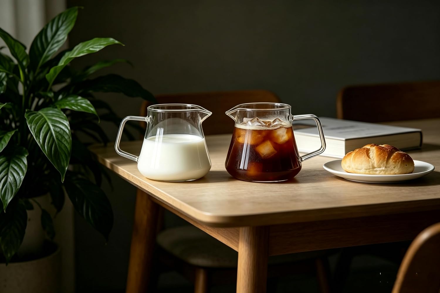 CNGLASS 16oz Borosilicate Glass Coffee Carafe with Handle, Heat-Resistant Pour Over Coffee Server, Clear Glass Pitcher for Home Brewing Coffee