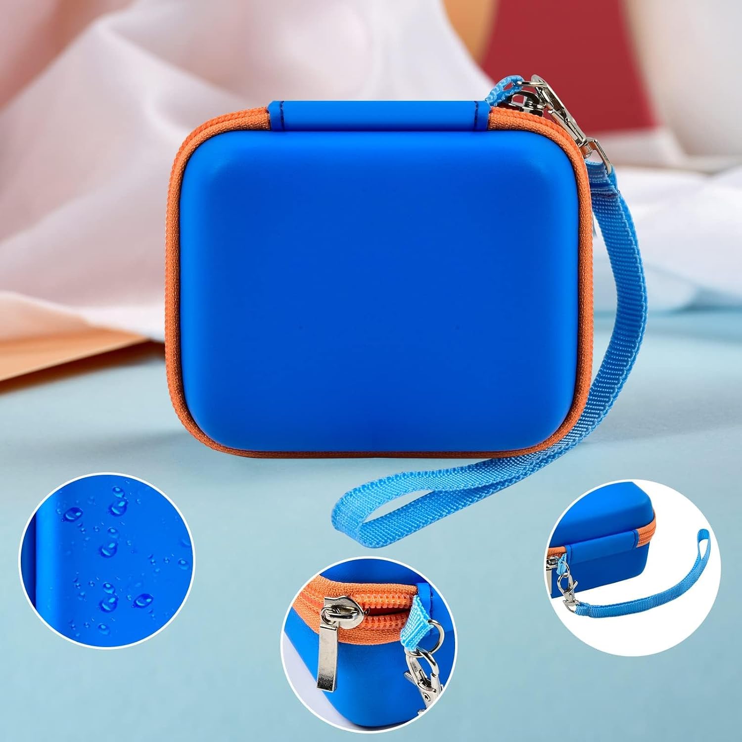 ANKHOH Kids Camera Case for Seckton for Desuccus for PROGRACE for GKTZ for Dylanto for Rindol for One'sMore for HANGRUI Digital Camera Storage Box Holder for Cable Accessory-Bag Only(Deep Blue)