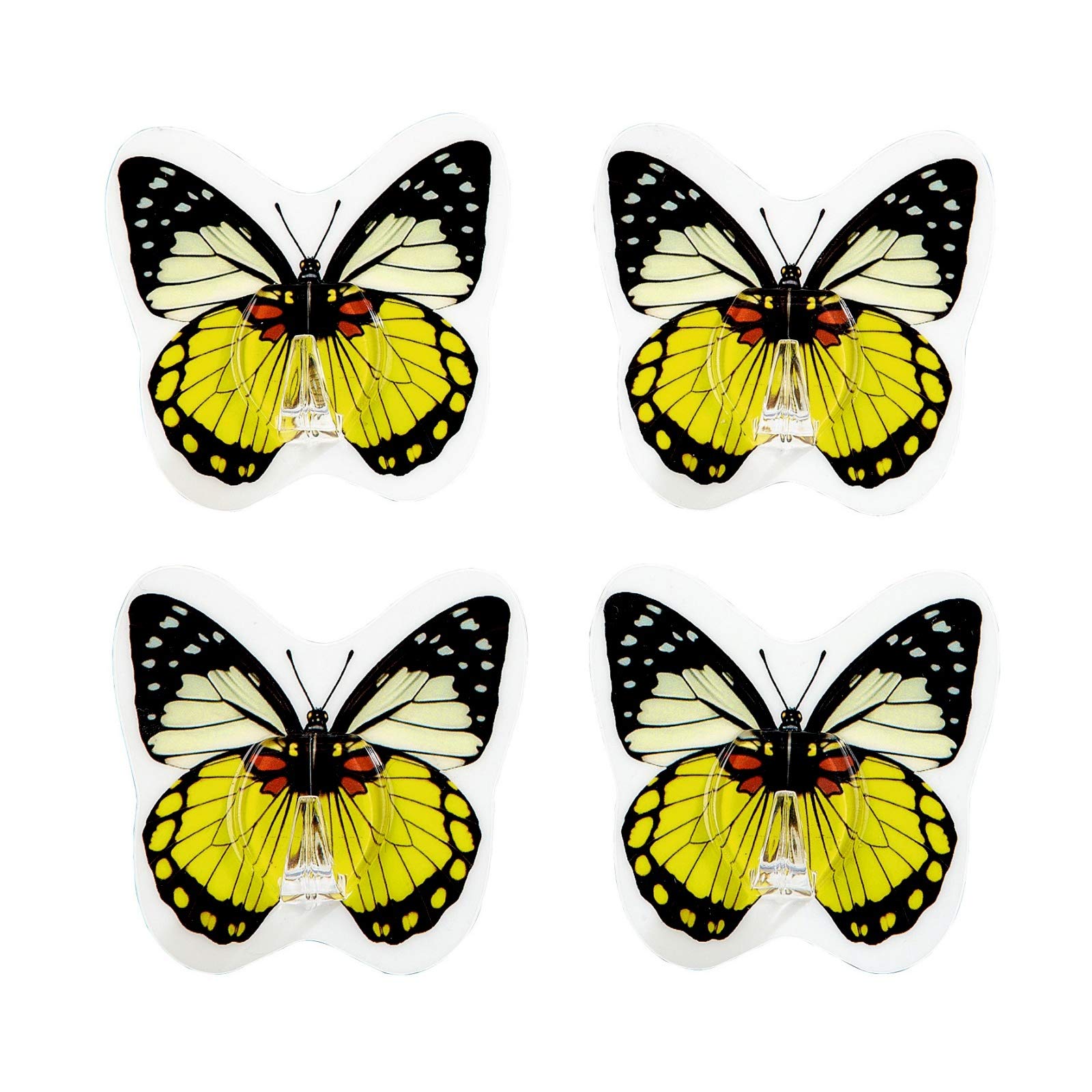 Burwells Set Of 4 Butterfly Wall Hooks Butterflies Mountable Mounted Hangers Self Adhesive Stick On