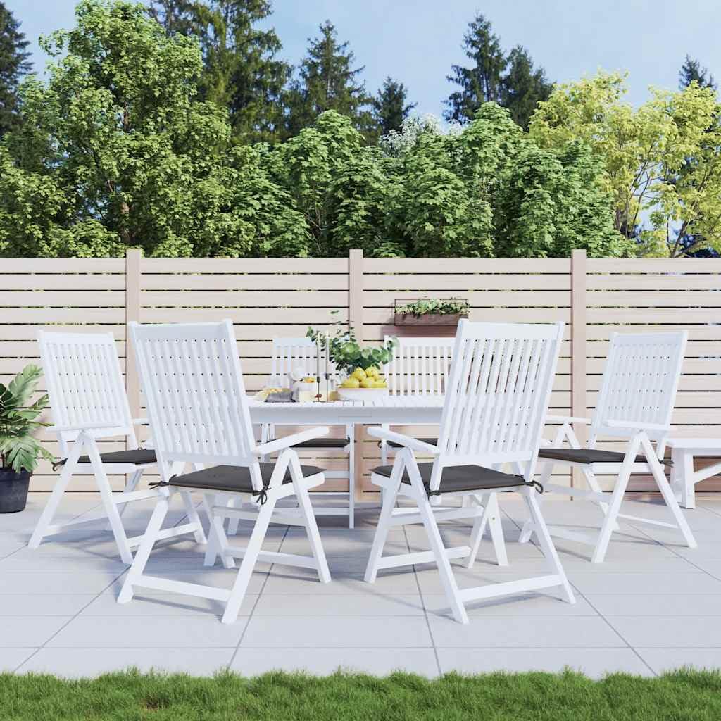 vidaXL Coussins de Chaise de Jardin Lot de 6, Coussin de Siège de Salon, Coussin de Meuble de Terrasse, Coussin d’Assise Extérieur, Anthracite 50x50x4 cm