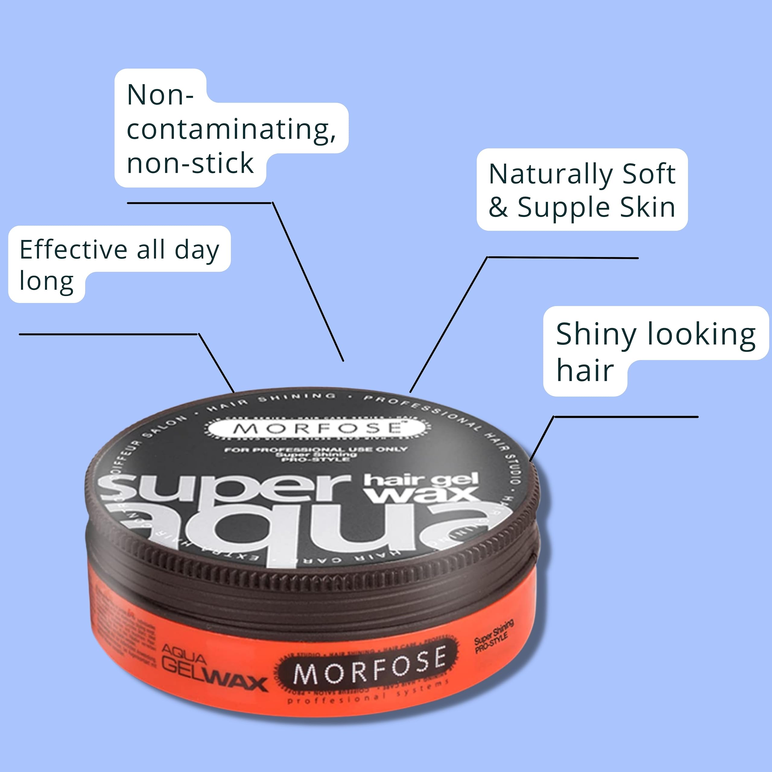 Morfose Hair Gel Wax (175 ml (6er Pack), Super Aqua)