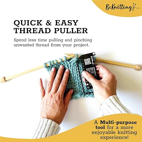 Miniatura 6 de BeKnitting Herramienta calibradora de agujas de tejer para agujas de tejer y ganchillos, regla de hilo y muestras - Sitch Saver