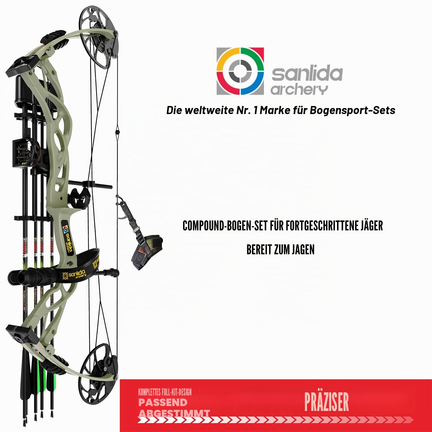 Sanlida 2023 New Dragon X9 Ready to Hunt Compound Bow Paket für Erwachsene, Bogenschießen Compound Bogen und Pfeil Set, 0-31,8 kg Zuggewicht, keine Bogenpresse erforderlich, eingeschränkte lebenslange