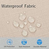 Vista 7 de Funda de cojín de banco para exteriores de 42 x 18 x 3 pulgadas, funda resistente al agua con cremallera y lazos, funda deslizable resistente a