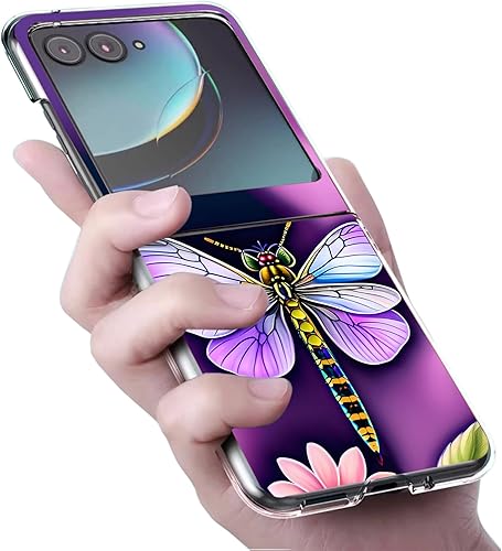 Miniatura 2 de Funda protectora para Moto Razr Plus 2023, diseño de libélula morada, resistente a los arañazos, a prueba de golpes, para Motorola Razr+ 2023 y Razr
