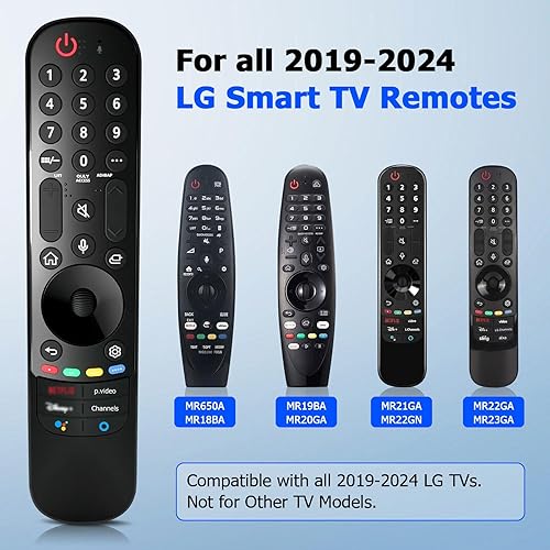 Miniatura 2 de Control remoto de voz de repuesto para LG Smart TV (2019-2024), compatible con Magic Remotes MR20GA, MR21GA, MR22GA, MR23GA, MR24GA, con funciones