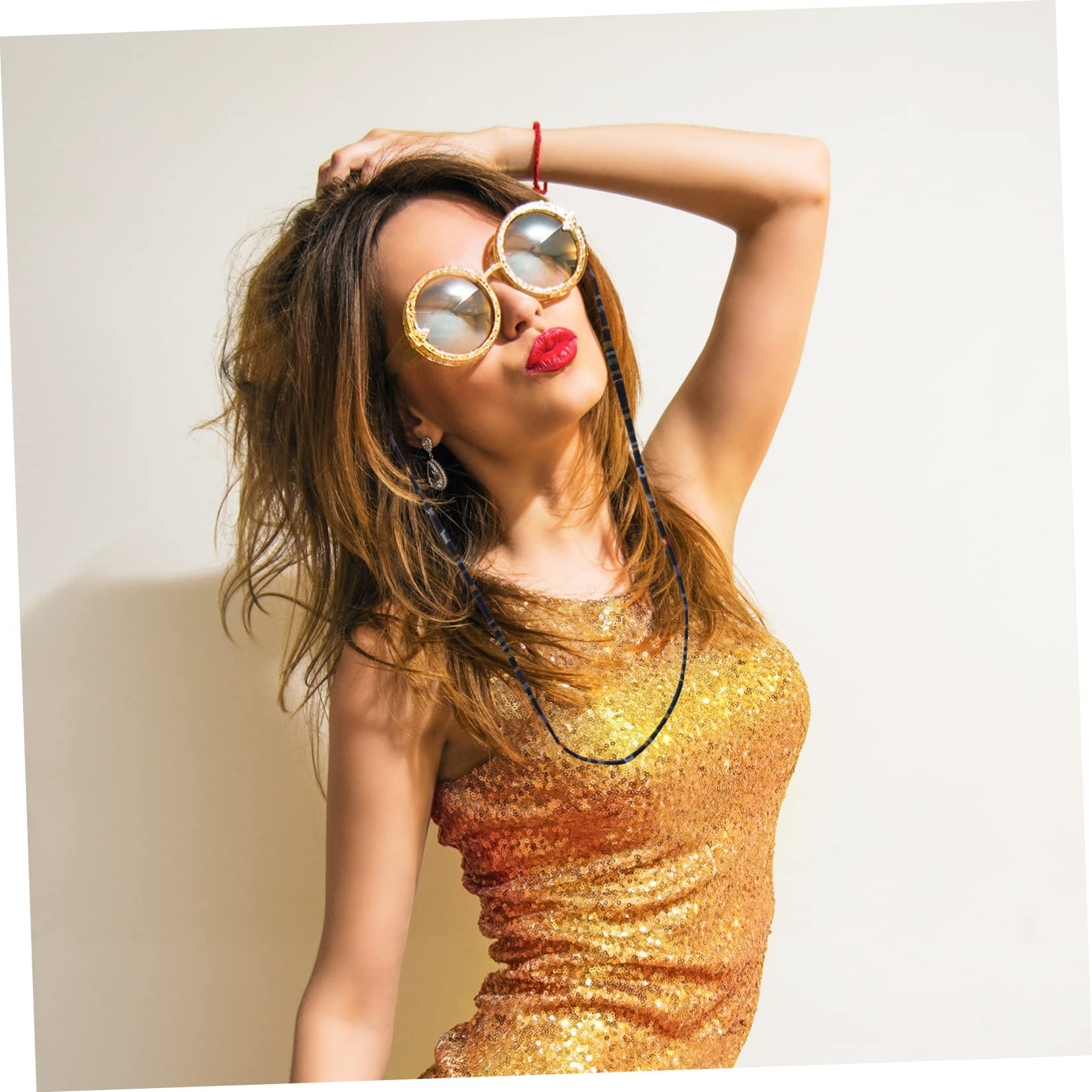 GALPADA Brille Seil Sonnenbrillenclip Clip Brillenablage Brillenregal Brillenbügel Hängende Kette Brillenketten Zum Aufhängen Brillenband Polyester Baumwolle 14pcs*6